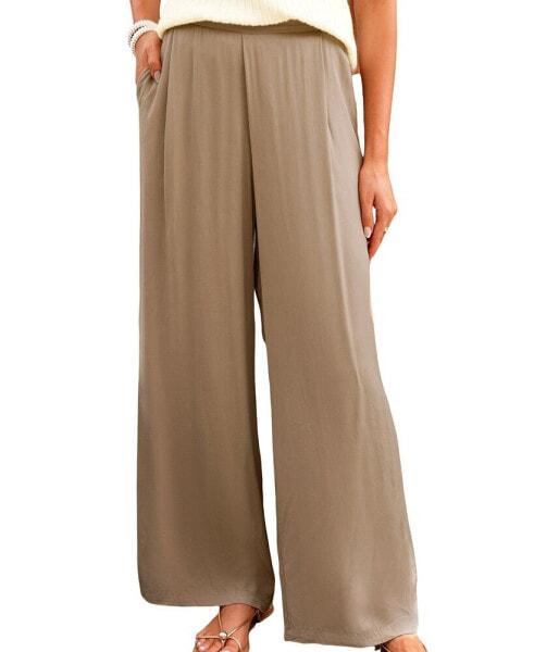 Women's Neutral High-Rise Wide Leg Pants