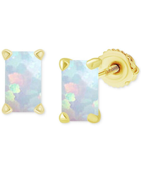 Lab-Grown Opal Cushion Screw Back Stud Earrings (3/8 ct. t.w.)