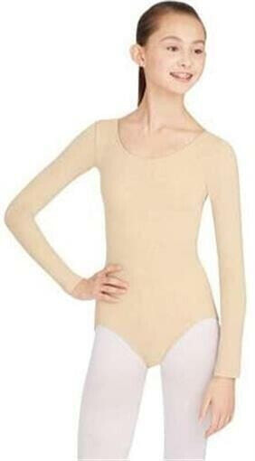 Capezio 265473 Dance Girls' Long Sleeve Leotard Nude Size Medium
