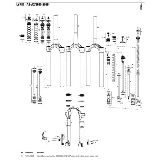 ROCKSHOX Lyrik RLR 180 mm Spare Kit