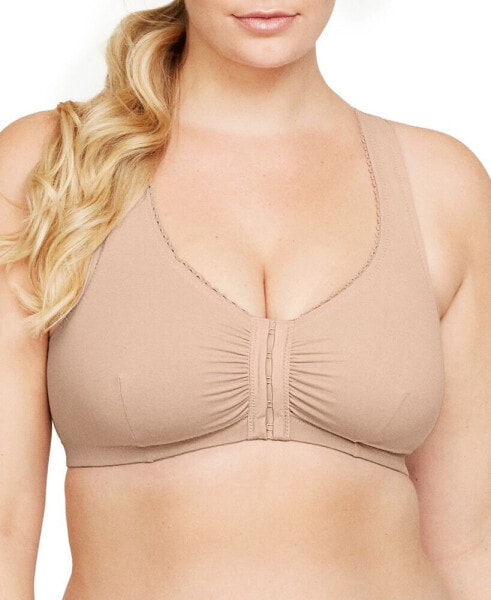 Women's Full Figure Plus Size Complete Comfort Wirefree Cotton T-Back Bra