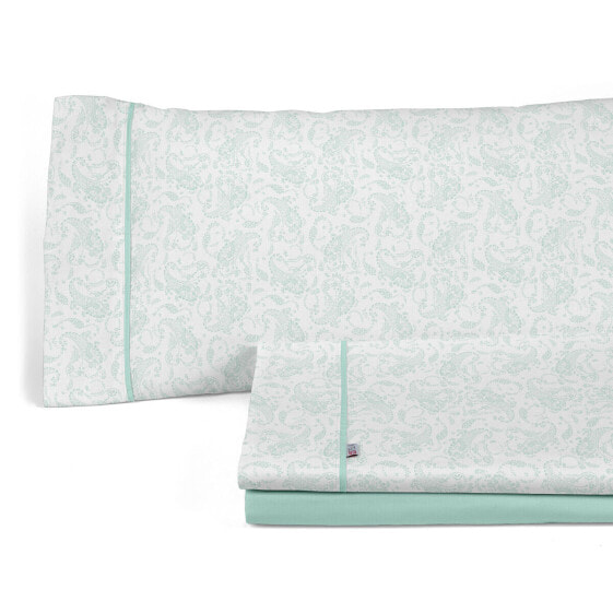 Комплект постельного белья из мешка Nordic без наполнения Alexandra House Living Lara Мягкий зеленый 200 кровать 4 предмета