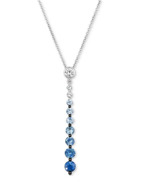 Le Vian denim Ombré (7/8 ct. t.w.) & White Sapphire (1/6 ct. t.w.) Graduated Adjustable 20" Lariat Necklace in 14k White Gold