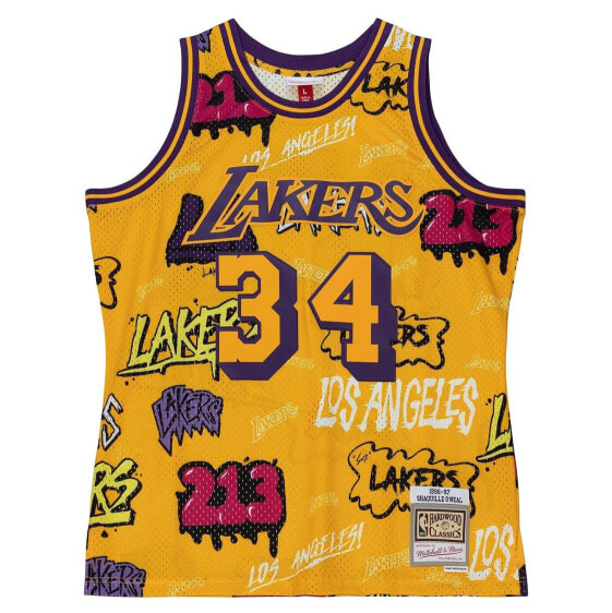 MITCHELL & NESS NBA SLAP STICKER SWINGMAN JERSEY LA LAKERS 1996 SHAQUILLE O'NEAL