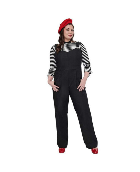 Plus Size Wide Leg Overall Dungaree Pants