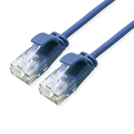 ROTRONIC-SECOMP UTP DataCenter Patchkabel Slim Kat6A/Kl.EA LSOH blau 0.3m - Cable - Network