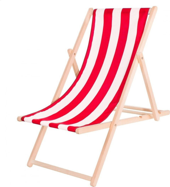 Platinet PLATINET SUMMER SUNBED LEŻAK OGRODOWY WOOD RED STRIP [45436]