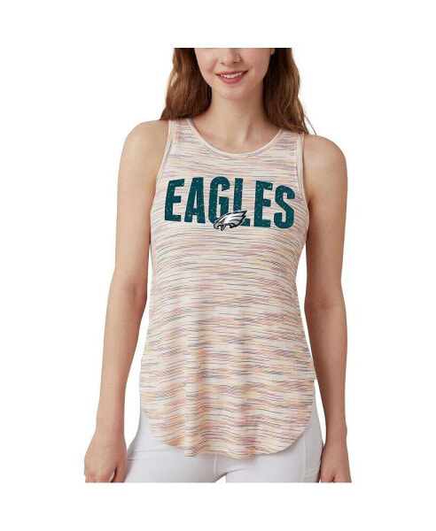 Women's Philadelphia Eagles Sunray Multicolor Distressed Tri-Blend Tank Top