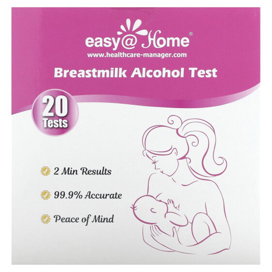 Тест на алкоголь в грудном молоке Easy@Home, 20 тестов