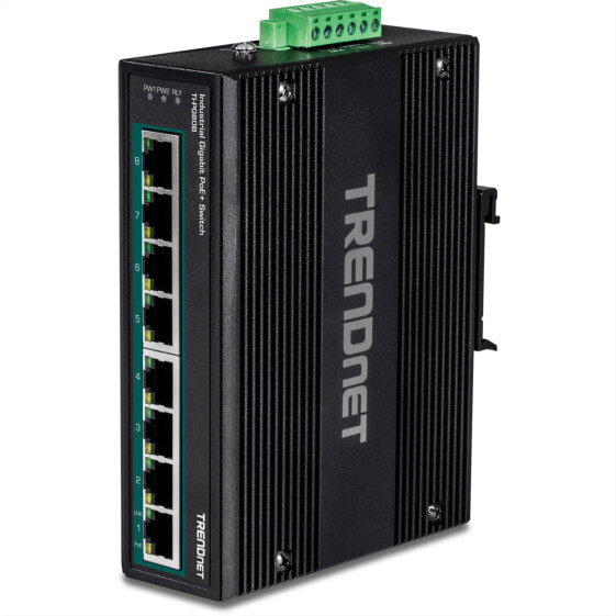 TRENDnet TI-PG80B - Gigabit Ethernet (10/100/1000) - Full duplex - Power over Ethernet (PoE) - Wall mountable