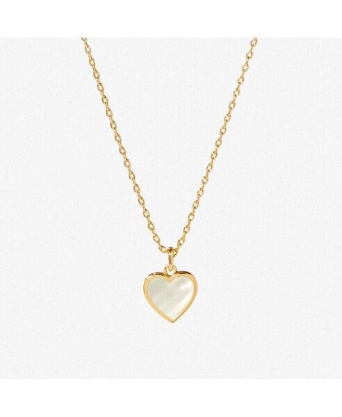 Ana Luisa gold Heart Necklace - Laure Mother of Pearl
