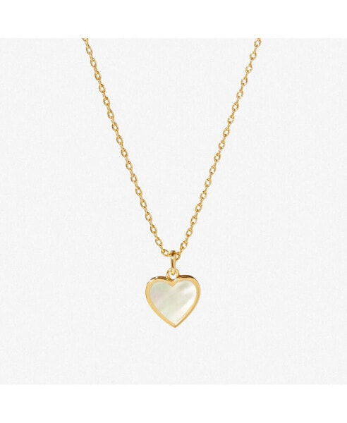 Ana Luisa gold Heart Necklace - Laure Mother of Pearl