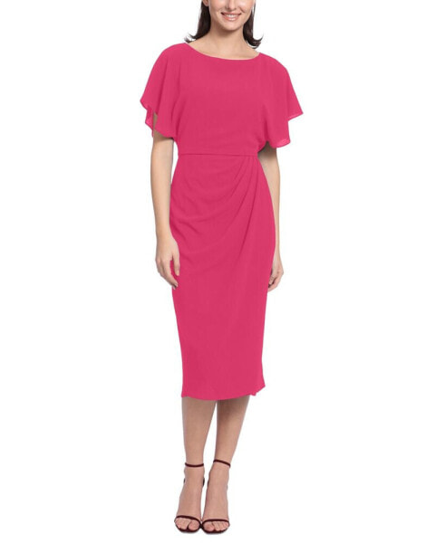 Women's Boat-Neck Faux-Wrap Dress