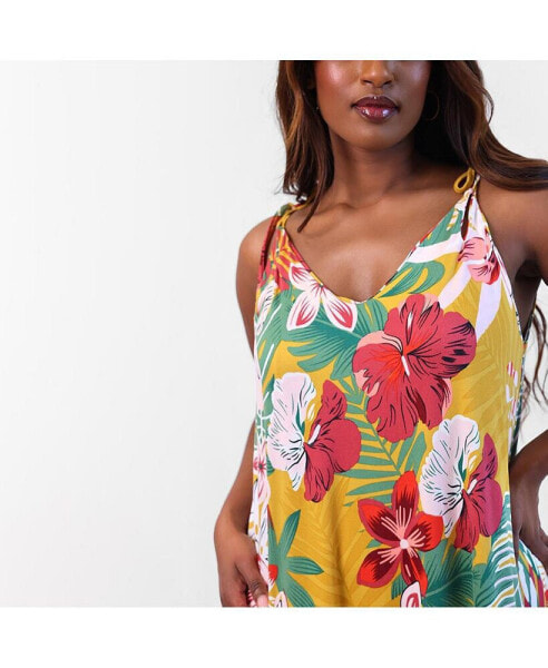 Women's Bright Idea Tropical Print A-Line Maxi Dress