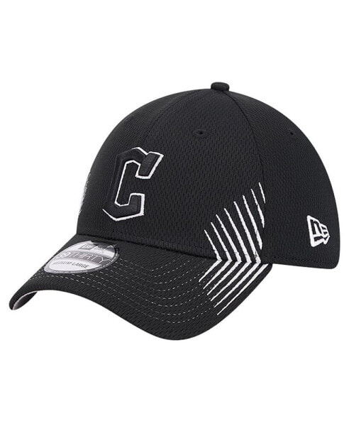 Головной убор New Era мужской черный Cleveland Guardians Active Dash Mark 39THIRTY Flex Hat