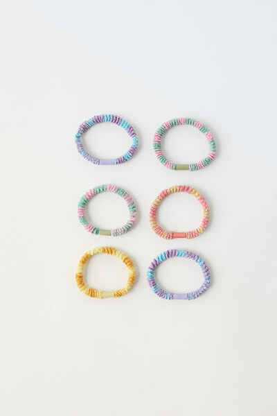 6-pack of coloured scrunchies