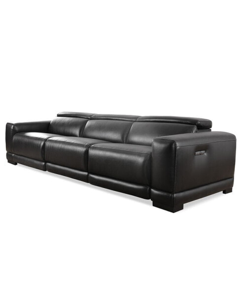Krofton 3-Pc. Beyond Leather Fabric Sofa with 3 Power Motion Recliners, Created for Macy's