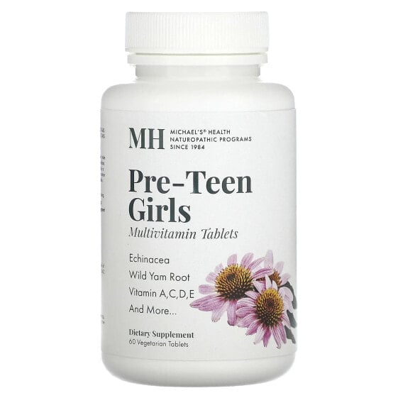 Michael's Naturopathic, Мультивитамины для девочек до подросткового возраста, 60 вегетарианских таблеток