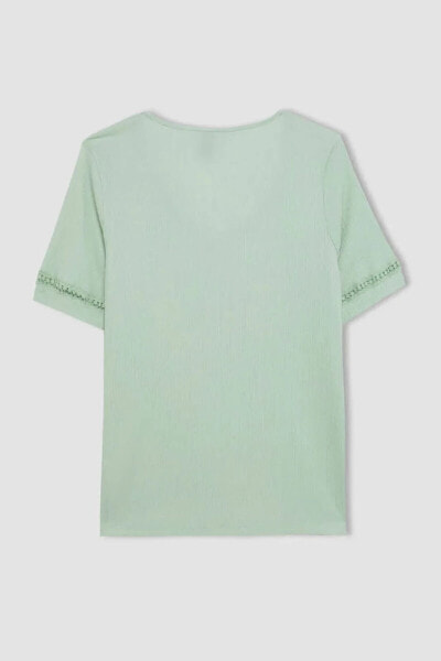 Kadın T-shirt Mint Yeşili C3964ax/gn1179