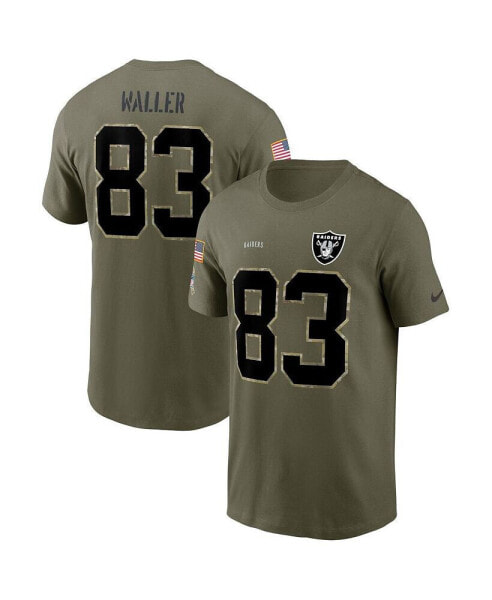 Men's Darren Waller Olive Las Vegas Raiders 2022 Salute To Service Name and Number T-shirt