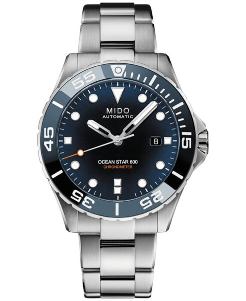 Men's Swiss Automatic Ocean Star 600 Chronometer Stainless Steel Bracelet Watch 44mm