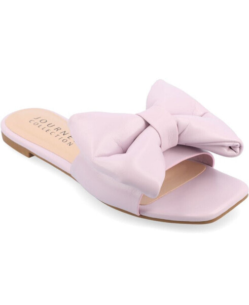 Women's Fayre Wide Width Oversized Bow Slip On Flat Sandals