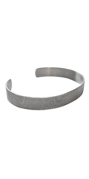 Etched Mesh Pattern Adjustable Sterling Silver Cuff Bracelet