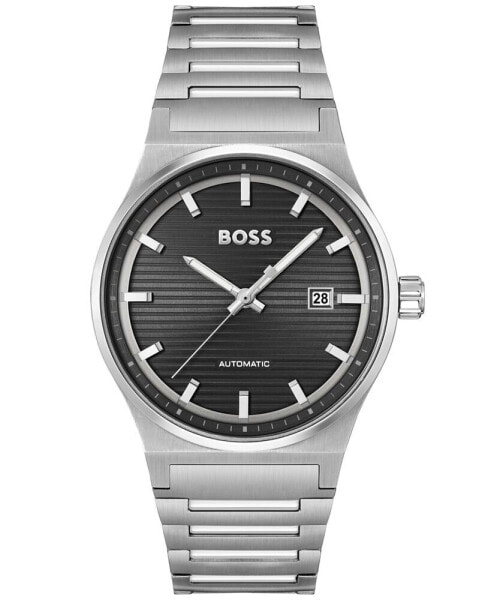 Men's Candor Auto Automatic Silver-Tone Stainless Steel Watch 41mm