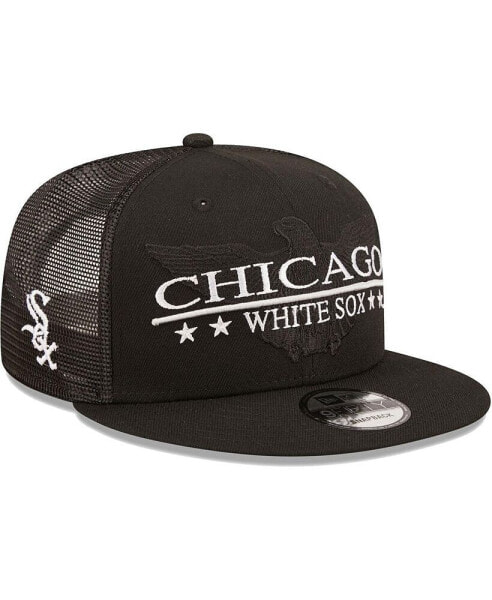 Men's Black Chicago White Sox Patriot Trucker 9FIFTY Snapback Hat
