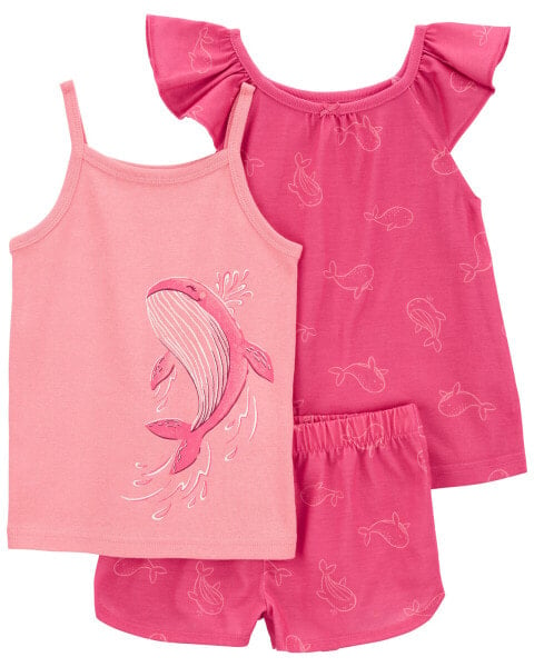 Toddler 3-Piece Whale Loose Fit Pajamas 5T