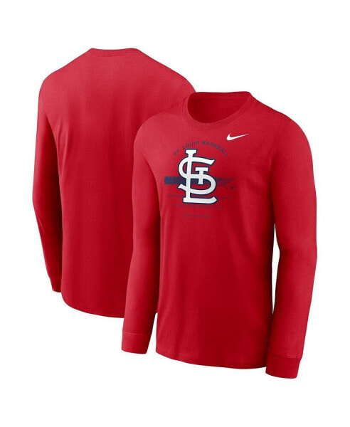 Men's Red St. Louis Cardinals Over Arch Performance Long Sleeve T-shirt