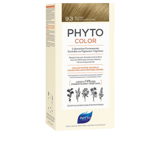 Phyto PhytoColor Permanent Color 9.3 Стойкая краска для волос, с растительными пигментами, оттенок очень светлый золотистый блонд