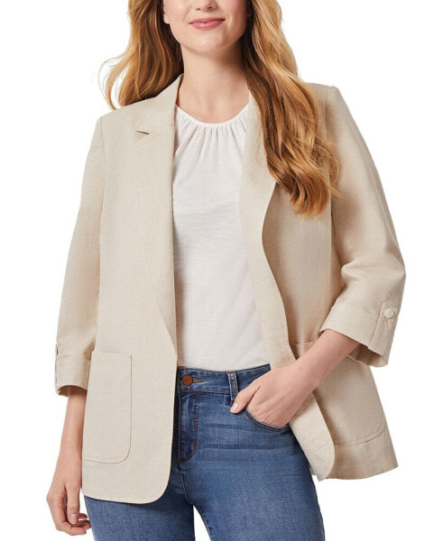 Women's Notched-Collar Rolled-Sleeve Jacket