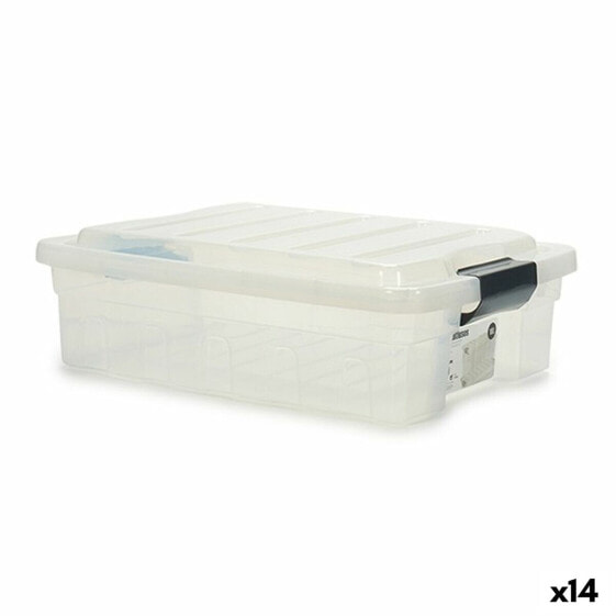Контейнер для хранения с крышкой Прозрачный Пластик 35 x 14 x 47 cm (14 штук)