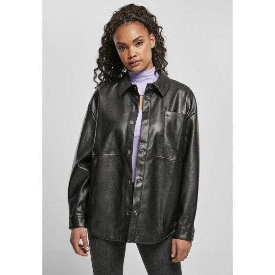 URBAN CLASSICS Shirt Faux Leather Over