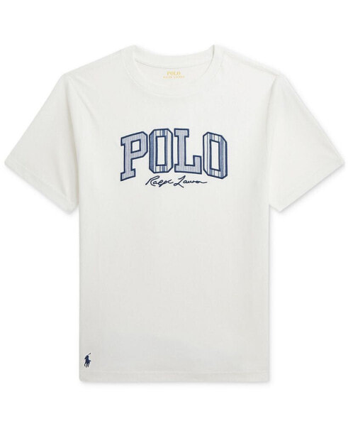 Футболка для малышей Polo Ralph Lauren с полосатым логотипом на хлопковой джерси