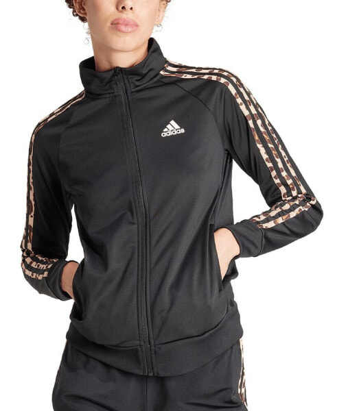 Свитшот толстовка Adidas женская Tricot Slim Printed 3-Stripe Track Jacket