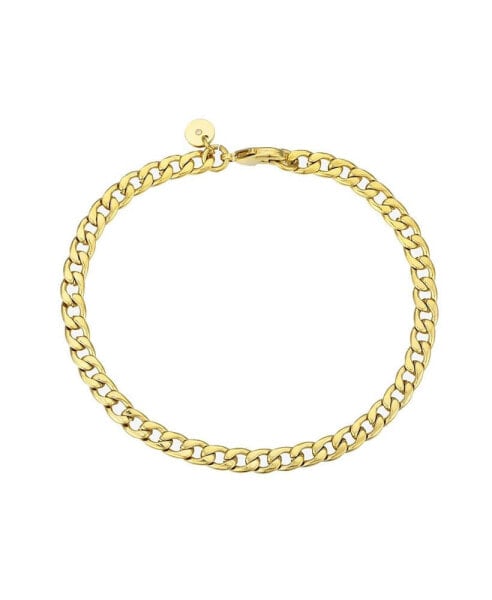 Gold-Tone Stainless Steel Flat Curb Bracelet