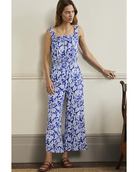 Boden Strappy Jersey Jumpsuit Women's Blue 14R