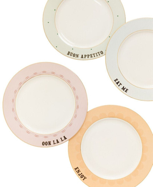 Slogan Dinner Plates, Set of 4