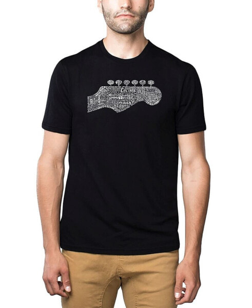 Men's Premium Word Art T-Shirt - Guitar Head
