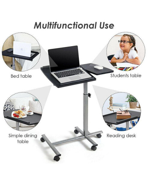 Mobile Standing Desk Height Adjustable Sit to Stand Laptop Desk