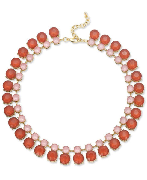 On 34th gold-Tone Color Crystal & Stone All-Around Collar Necklace, 16" + 2" extender, Created for Macy's