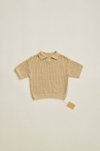 Timelesz - open-knit polo shirt