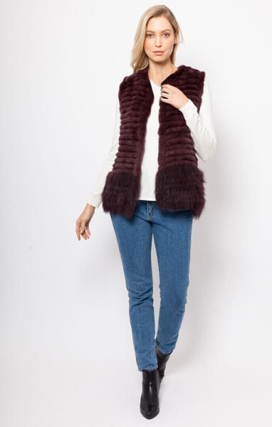 Love Token Genuine Rex Real Rabbit Fur Vest - LT12-18V MSRP $226.00