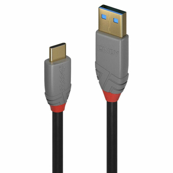 Кабель USB A — USB C LINDY 36911 Чёрный Антрацитный