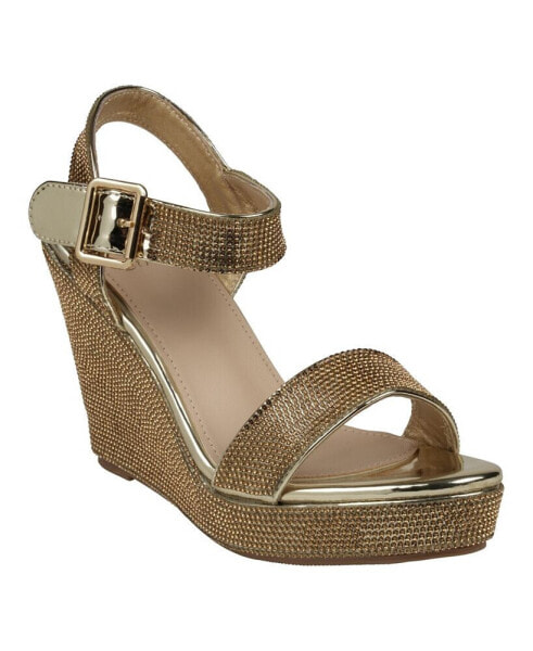 Women's Betty Embellished Wedge Slingback Wedge Sandals