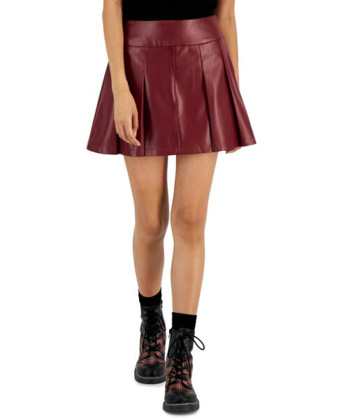Юбка Tinseltown Faux-Leather Pleated Mini