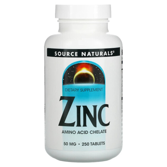 Цинк Source Naturals, 50 мг, 250 таблеток