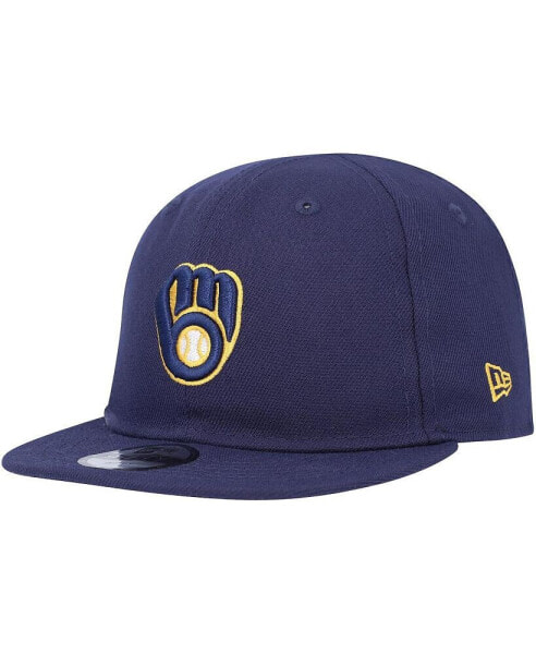 Головной убор для малышей New Era Milwaukee Brewers My First 9FIFTY в цвете темно-синий.